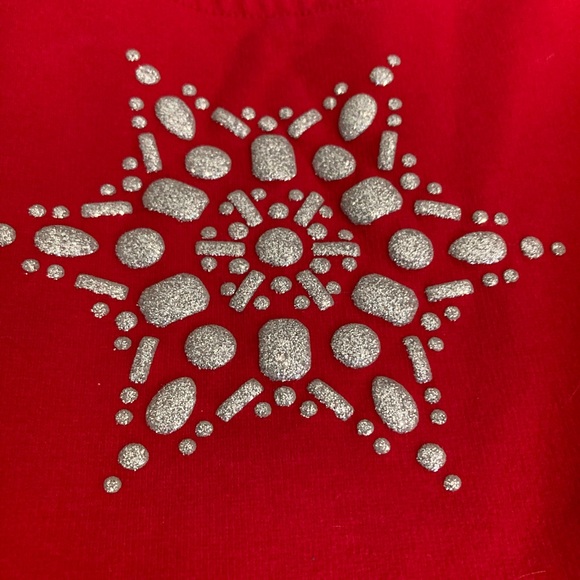 Gymboree Jersey Knit Red Holiday Pocket Dress Sz 7 8 Snowflake Christmas - Picture 2 of 6